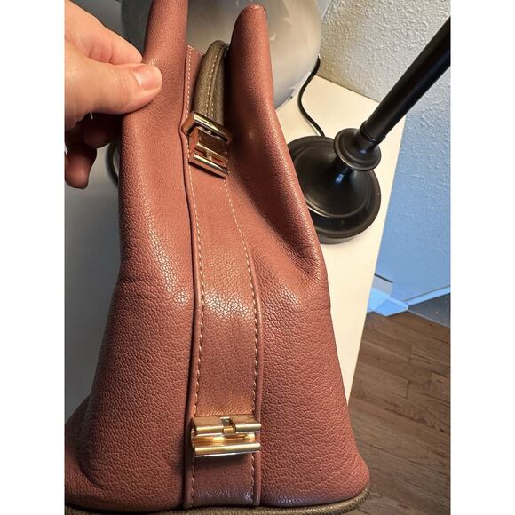 SAMOE STYLE ADJUSTABLE STRAP BUCKET PURSE Pink Leather Boho - Picture 15 of 16